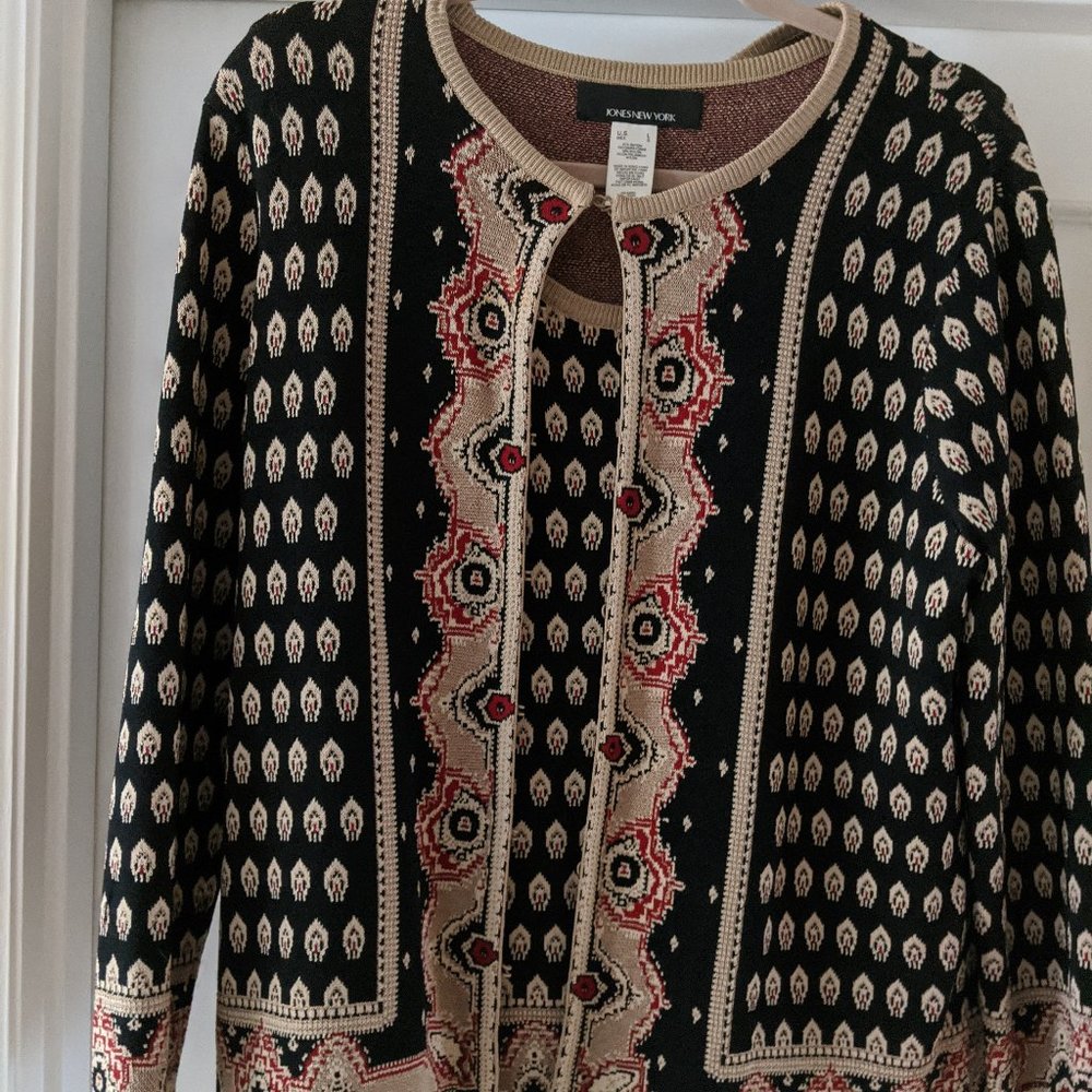 Jones New York Shell and cardigan LG